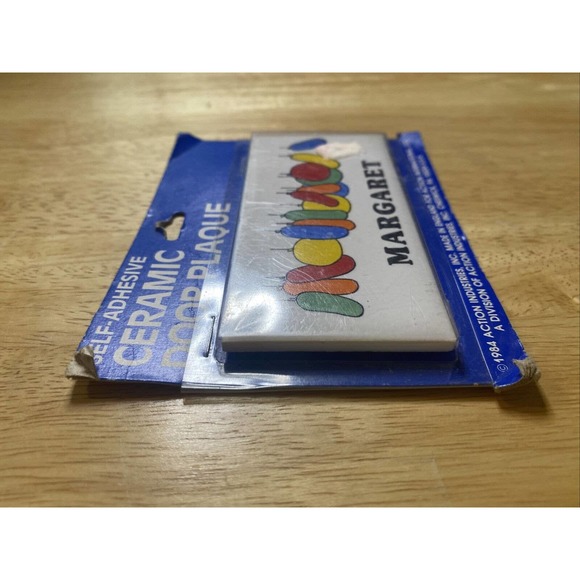 Vintage Retro Margaret With Balloons Dead Stock Ceramic Door Name Wall Sign New - Picture 6 of 12